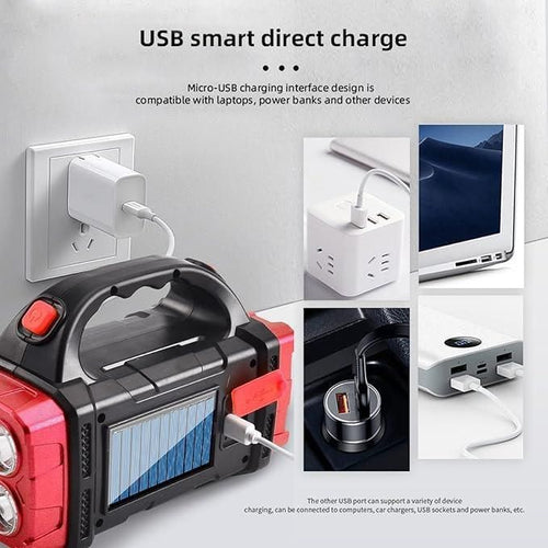 Solar Rechargeable LED Emergency Light